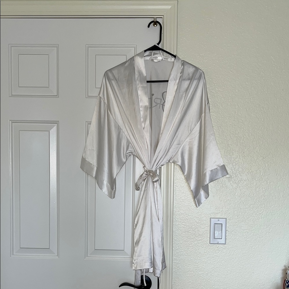 Luxurious White Satin Bridal Robe